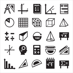 Mathematics And Geometry Icon Collection