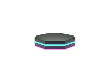 Octagonal Platform with Neon LED Lighting