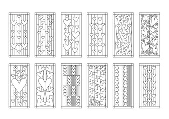 heart shaped wrought iron door design on white background