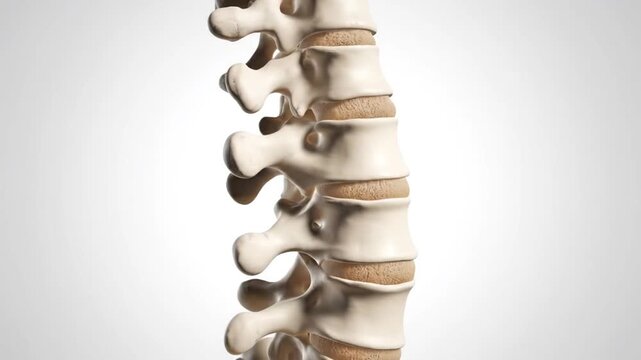 Rotating Vertebra Anatomy Showing Spinous and Transverse Processes in Medical Animation Bone Structure and Spinal