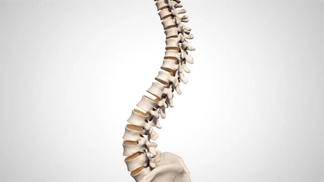 Scoliosis Curvature Visualization on White Background Clean Anatomical Illustration of Spine Deformity for Medical