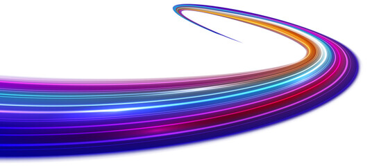 Modern abstract high speed movement. Dynamic motion light trails. Futuristic digital technology movement concept. Pattern for banner. PNG.