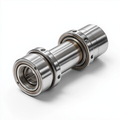 Industrial drive shaft assembly with mounted precision ball bearings for rotating equipment maintenance and machinery design.