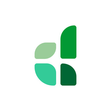 Stylized letter 'd' logo composed of four green leaf-like shapes arranged in a quadrant pattern.