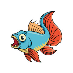 vector illustration of a goldfish