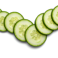 Freshly sliced cucumbers