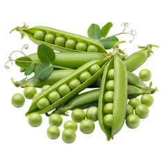 Fresh green peas in pods