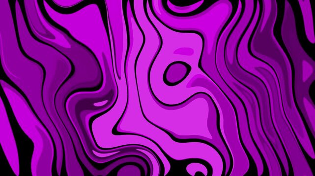 Abstract purple and black wavy liquid lines forming a psychedelic marble pattern background