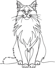 Elegant long-haired cat sitting © MST MAJADA