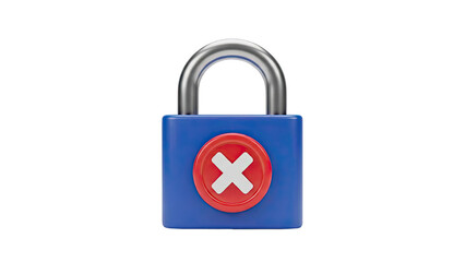 Padlock with a red cross symbol