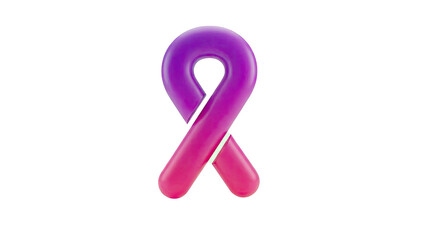 Purple and Pink Gradient Ribbon Symbol
