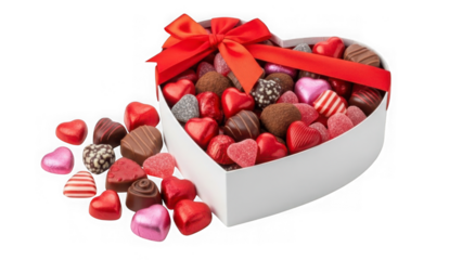 Heart-shaped box of assorted chocolates