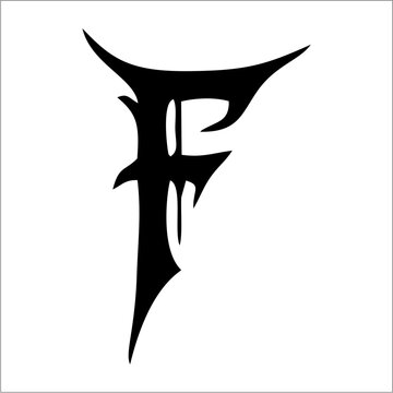 extreme death metal font "F" style