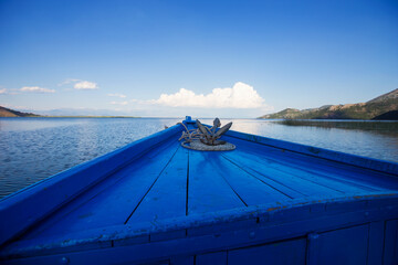 Nose of a boat on Lake Shkodra, Montenegro