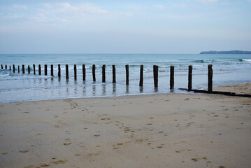 Plage de Saint-Malo le matin en hiver