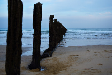 Plage de Saint-Malo le matin en hiver