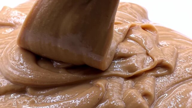 Tasty peanut butter. Sweet organic eco food. Nutrition concept