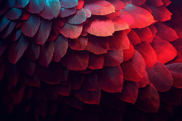 Dark scaled pattern background. Black scales texture, seamless design. Repeatable abstract design for wallpaper, decor, roof, metal, fish skin, armor. Modern background, abstract design.