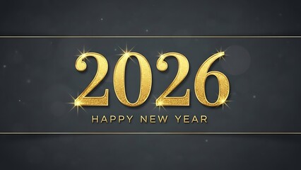 Happy New Year 2026 Festive Celebration Banner Design for Digital Greetings and Holiday Wishes