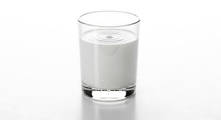 Glass of milk with ripples on surface