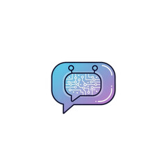 AI chatbot icon with circuit board brain