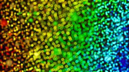 Horizontal abstract banner with a colorful gradient and sparkling blurred dots. Shiny background for website header or advertising