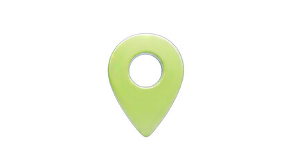 Green Location Pin Icon on White Background
