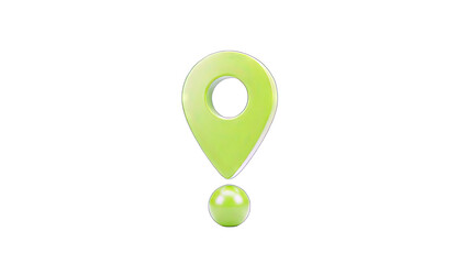 Green Location Pin Icon on White Background