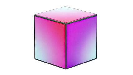 Gradient Cube on White Background