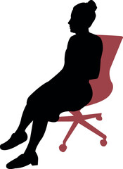 a woman sitting body silhouette vector