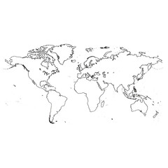 World Map Outline Illustration