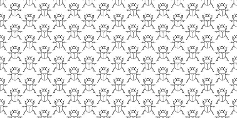A seamless graphic background pattern featuring numerous dark gray Rhinoceros Beetle silhouettes, depicting an animal motif.
