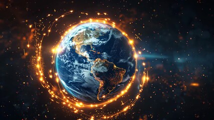 Global economic growth illustrated  upward arrows around a glowing earth for 2026 Chinese new year