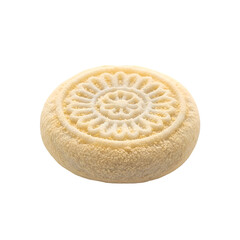 Mochi dessert with floral design on top