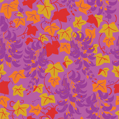 High resolution seamless botanical pattern featuring wisteria and ivy. Perfect for fashion apparel, luxury wallpaper, home decor, and commercial fabric.