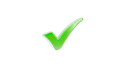 Green Check Mark Icon on White Background