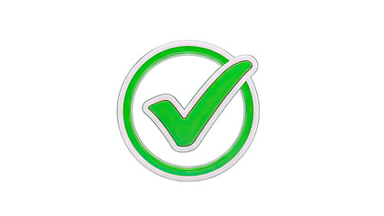 Green Check Mark in Circle: Approval Concept