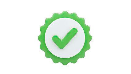 Green Checkmark Badge on White Background