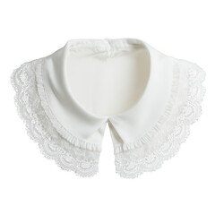white satin collar with lace trim