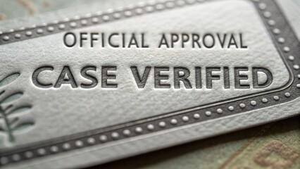 Official Approval Case Verified Document Close-up with Textured Background for Business and Legal Concepts
