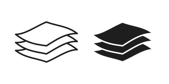 Layers icons. doodles vector. icon set in line strokes