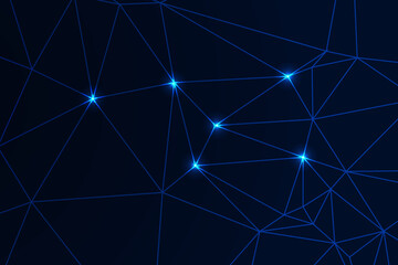 white background with low poly digital lines connection. Abstract white blue digital technology futuristic communication high tech concept background. Technology dots lines connect network background.