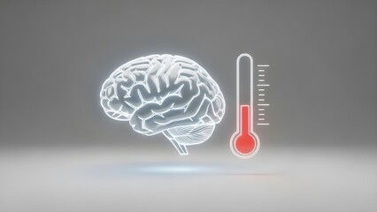 Mental Load Brain Battery Thermometer Concept
