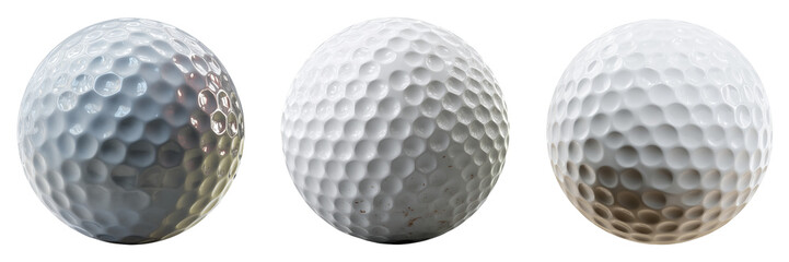 Three Golf Balls isolated on a transparent background