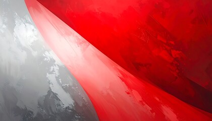 Abstract Red and Gray Swirls with Textured Brushstrokes Background
