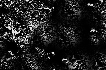 泡のある水や舞う雪のようなイメージで動きのある流動的で抽象的な柄の模様で白や黒や灰の色のグラデーション効果もあるモノクロの配色でペイントしたデザインの壁紙や背景、テクスチャ