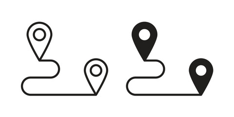 Route icons. doodles vector. icon set in line strokes © Ranveer
