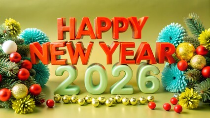 2026 Happy New Year Greeting Card