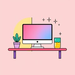 vector illustration of a computer