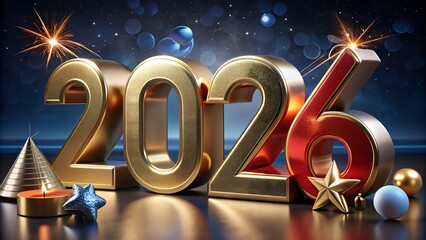 2026 Happy New Year Greeting Card